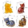 Grava de Cristal Natural Resina de Goteo Gato Acostado Soporte para Gato Gato Durmiendo Decoración del Hogar Gato Lúcido Adornos para Coche