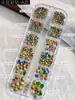 Rhinestones coloridos redondos com base pontiaguda de 12 grades para nail art, sensação popular da internet, branco brilhante, tamanhos e cores mistos, strass tcheco para unhas