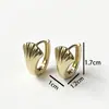 Pendientes Elegantes para el Día a Día de Mia con Textura Retro Francesa, Pendientes de Abanico, Pendientes Cuadrados Sencillos, Pendientes de Aro para Mujer, Conservan el Color
