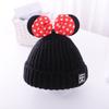 Chapéu Infantil Estilo Coreano Fofo Mickey Chapéu de Lã para Meninas Chapéu de Pescador Tricotado para Menininha Bebê Conjunto Moderno Desenho Animado