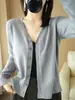 Cárdigan Suéter de Punto Retro Otoño Estilo Americano Prendas de Punto Talla Grande Top Patchwork Manga Larga para Mujer