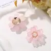 Estilo Rosa Súper Hada Luz Lujo Vidrio Flor Pequeña Semiterminado DIY Accesorios Hechos a Mano Accesorios para el Cabello de Mujer Aretes Joyería