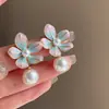 Pendientes Elegantes Dulces de Plata 925 con Aguja, Corazón de Chica Rosa, Flor, Mariposa, Borla, Super Hada, Alto Amor
