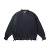 Elegante top de punto holgado versátil estilo rockero casual para desierto para hombres y mujeres, chaqueta suéter rota 808867