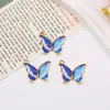 Aleación Goteo de Aceite Mariposa Colorida Joyería Accesorios Hecho a Mano DIY Llavero Aretes Collar Colgante Pequeño Colgante Accesorios