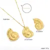 Conjunto de Joias Transfronteiriço Brincos Laço Corrente Lâmina Colar Pingente Concha Conjunto de Joias em Ouro 18K Aço Inoxidável