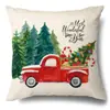 Juego de Fundas de Almohada Transfronterizas para Navidad Europea y Americana, Funda para Cojín de Sofá de Sala de Estar, Funda para Almohada de Cintura con Reno Papá Noel Árbol, Suministro de Fábrica