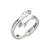 Anillo Personalizado Creativo de Abrazo para Mujer Estilo Coreano Anillo Abierto Estudiante Joyería