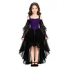 2026 Nuevo Vestido de Fiesta Gótico para Niñas Grandes de Halloween y Navidad con Mangas de Encaje Off-the-Shoulder