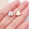 Colgante de aleación de flor de crisantemo blanco girasol con aceite de goteo accesorios para joyería DIY collar pendientes llave colgante pequeño
