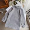 Camiseta Base Rayada a Juego para Padres e Hijos, Otoño/Invierno 2025, Algodón Puro Cepillado por Ambos Lados, Cuello Medio, Cuello Alto Medio, Camiseta Cálida y Gruesa