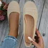 Nuevos Zapatos Planos de Punto de Talla Grande de Comercio Exterior de Corte Bajo para Mujer, Cruzados, Casuales, de Punta Redonda, para Ponerse Fácilmente, Transpirables, para Conducir