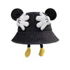 Nuevo sombrero de pescador para mujer con diseño de caricatura de Mickey, sombrero de estudiante lindo y divertido, versión coreana con orejas, sombrero tipo cubo versátil y moderno