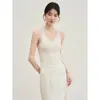 Camisola de renda! Roupa íntima de malha com acabamento em renda macia e amigável à pele, com decote V, para emagrecer, para o verão H073004
