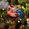 Navidad 2D Acrílico Dibujos Animados Gallo Colgante Árbol de Navidad Colgante Decorativo Lindo Transfronterizo