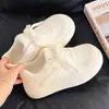 Versão Coreana Nicho Lua Branca Casual Pão Sapatos Brancos 2025 Verão e Outono Novo Nicho Dopamina Tênis de Solado Grosso Tendência
