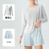 Conjunto de yoga de doble cara con tacto natural de hilo de bambú para mujer, top deportivo holgado, fresco, ligero, transpirable, conjunto versátil