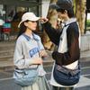 Bolsa transversal jeans lavada estilo japonês feminina retrô casual estilo preguiçosa bolsa tote Ruiying bolsa de ombro para estudantes universitárias