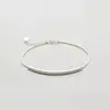 Pulseira de Tubo Curvo em Prata Esterlina S925 Joia de Rosto Sorridente Estilo Coreano e Japonês Menina de Temperamento Tubo Quadrado Sorriso Joia Simples Versátil