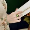 Anillo de Plata S925 Anillo Esmaltado Estilo Retro Elegante para Mujer Versátil Literario Pequeños Accesorios Moda Elegante Apertura