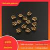 Acessórios para Joias de Bronze Fundido DIY, Estilo Antigo 7mm com Furos, Estames de Flor Pequenos, Centro de Flor, Galvanoplastia Conservadora de Cor, Estilo Chinês Novo Retrô, Estilo Nacional