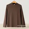 Sudadera gruesa de manga larga para hombre, con cuello medio, doble cara afelpada, cálida, 280g, capa base cepillada con cuello medio
