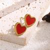 Collar Corazón de Durazno Negro Estilo Coreano Nuevo Corazón Negro y Rojo de Doble Cara Acero de Titanio para Mujer Estilo Corto Japonés y Coreano Pequeño Fresco Elegante
