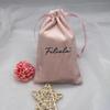Atacado de Fábrica Bolsa Pequena de Veludo Rosa com Cordão para Instrumento de Beleza, Placa de Raspagem, Armazenamento, Embalagem, Joias