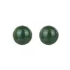 Pendientes de Plata 925 con Cuentas Redondas de Jaspe Natural Hetian Pendientes Simples Retro de Cuentas Redondas Pendientes Retro Simples Pendientes Retro