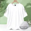 Camisa de Seda Hielo de Verano para Hombre Cuello Redondo Secado Rápido Manga Corta Delgada Transpirable Media Manga Talla Grande Top Deportivo para Hombre Holgado Moderno