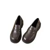 Zapatos de cuero estilo uniforme JK británico para mujer, nuevos populares de otoño 2026, mocasines de suela gruesa, zapatos slip-on versátiles
