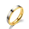 Joia Popular Transfronteiriça de Aço Inoxidável, Anel de Alto Padrão Brilhante de Aço Inoxidável Dourado Bicolor Não Desbota da Moda para Mulheres