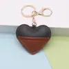 Llavero de Bolso para Coche con Forma de Corazón Bicolor de Cuero PU para el Día de San Valentín, Colgante DIY para Bolsos y Ropa