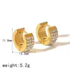 Pendientes de acero inoxidable y titanio con diseño de nicho INS europeo y americano para damas, pendientes de oro de 18 quilates multicapa con diamantes, temperamento de moda