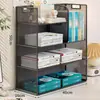 Estante de almacenamiento para clasificación por tema, gabinete vertical de almacenamiento de libros de múltiples niveles para escritorio de estudiante, estantería para archivos A4 de escritorio de oficina