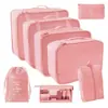 Conjunto de Bolsas de Armazenamento de Sete Peças para Viagem de Negócios/Viagem, Bolsas Organizadoras e de Embalagem de Roupas, Bolsa de Armazenamento de Roupas e Roupas Íntimas para Mala de Viagem