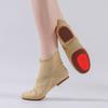 Zapatos de baile para mujer adulta, zapatos de baile elásticos de suela suave, zapatos de baile de jazz moderno de caña alta, zapatos de ejercicio tejidos Bisaifei