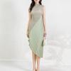 Falda Plisada de Gama Alta Más Vendida para Ir al Trabajo, Sensación de Gama Alta, Empalme Irregular de Verano para Mujer, Elegante Vestido Plisado, Vestido