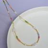 Collar con cadena de clavícula y perlas barrocas de agua dulce de piedra auténtica de color artístico vintage con diseño original de nicho francés.