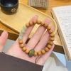 Pulsera Doble Círculo Sapacite Sándalo Natural Qingshan Dai Calcedonia Candado Ruyi Anillo Corredizo Jade Hetian Estilo Nacional para Mujeres
