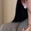 Aretes de Corazón de Diseño Retro para Mujer, Textura Artística, Patrón Martillado, Diseño de Nicho Simple, Aretes en Forma de Corazón, Aretes Ins
