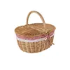 Cesta de piquenique de vime cesta tecida à mão cesta de rattan cesta de lembrança bolsa de presente cesta de vegetais armazenamento cesta de ovos tecida em rattan