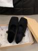 Sapatos Mary Jane estilo coreano baixos para mulheres 2024 Novo outono e inverno Preto Suave e versátil Plus Sapatos de pele de pelúcia