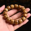 Sándalo verde cuentas antiguas pulsera cuentas de Buda pulsera de madera para mujer pulsera de sándalo estilo chino pulsera de sándalo para hombre estilo étnico círculo único simple