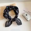 Primavera y Otoño Nuevo Lazo para el Cabello Pañuelo de Seda Cinturón para el Cabello Moda Nicho Retro Americana Flor de Anacardo Pequeño Cuadrado Accesorios para el Cabello Verano para Mujer