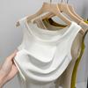 Camisola para mujer 2025, nueva camiseta de base fina con cubierta Sufu para mujer, elegante top interior ajustado sin mangas