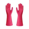 Guantes de limpieza de goma para lavar platos, guantes de cocina reutilizables, adecuados para lavar platos y limpieza del hogar, con forro de felpa y agarre antideslizante, guantes coloridos para servilletas, perfectos tanto para mujeres como para hombres - talla L
