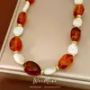 Collar de Abalorios Ovalados Geométricos de Acrílico, Cadena para Clavícula de Lujo Ligero de Nicho, Juego de Joyería Personalizada Estilo Europeo y Americano al por Mayor
