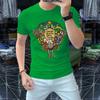Nueva Camiseta de Manga Corta para Hombre 2023 Moda Estampada Camisa de Cuello Alto de Media Manga para Hombre Ajustada Top de Verano Versátil de Moda