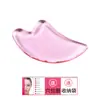 Escova Meridiana Personalizada em Formato de Coração de Quartzo Rosa para Beleza Feminina, Massageador Facial para Lifting e Firmeza, Placa de Massagem Gua Sha de Presente